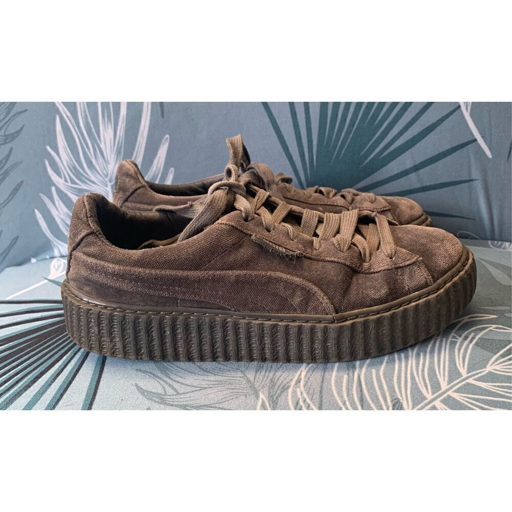 Puma Fenty By Rihanna Creeper gray Velvet SNEAKER GYM SHOES sz 7.5